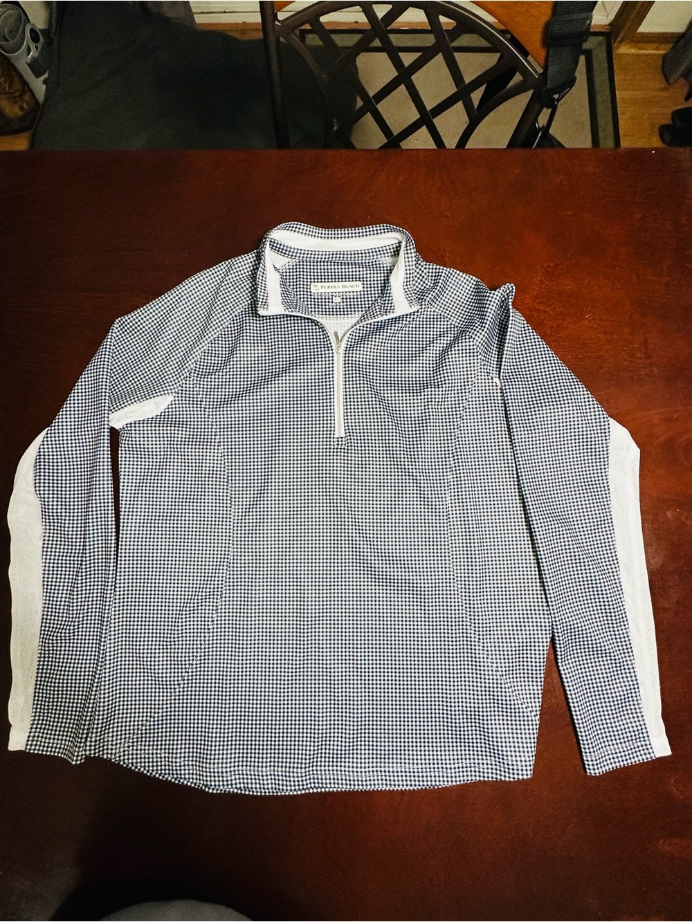 Pebble Beach Women’s Dry Lux Performance Top-Houndstooth print 3/4 zip